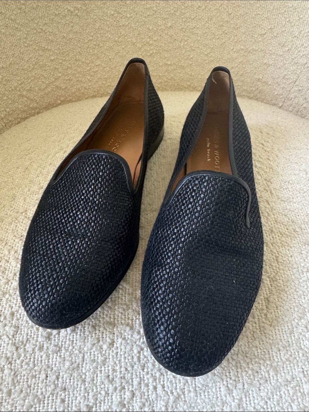 Stubbs  & Wooten Raffia Noir loafers